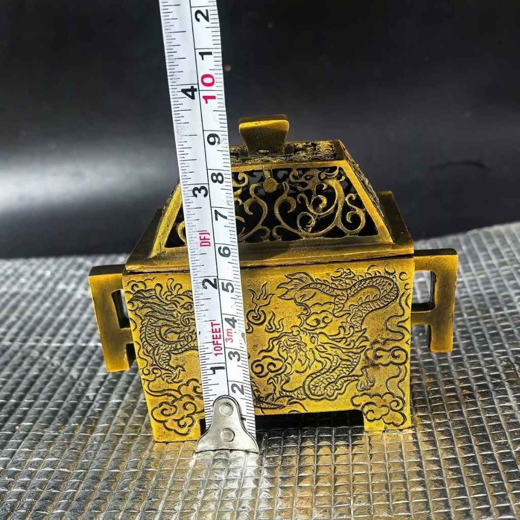  Xông trầm song long đồng vàng nguyên chất BKMECN-9451 