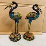  Cặp Hạc Xông Trầm Hương Đồng Pháp Lam Cao Cấp BKMECN-9452 