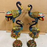  Cặp Hạc Xông Trầm Hương Đồng Pháp Lam Cao Cấp BKMECN-9452 