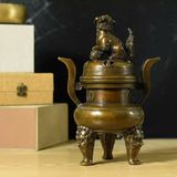  Đỉnh Xông Trầm Bằng Đồng Giả Cổ Hình Sư Tử BKMECN-9482 