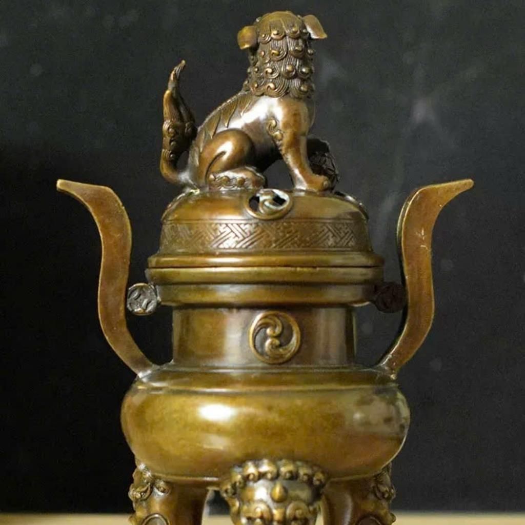  Đỉnh Xông Trầm Bằng Đồng Giả Cổ Hình Sư Tử BKMECN-9482 