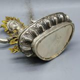  Tượng Bồ Tát Văn Thù Sư Lợi Đồng Mạ Vàng Phủ Bạc BKMECN-9484 