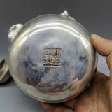  Ấm Trà Đồng Mạ Bạc chạm nổi Bát Tiên BKMECN-9489 