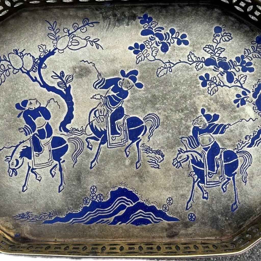  Khay Trà Cổ Bằng Đồng Cũ Xưa BKMECN-9490 