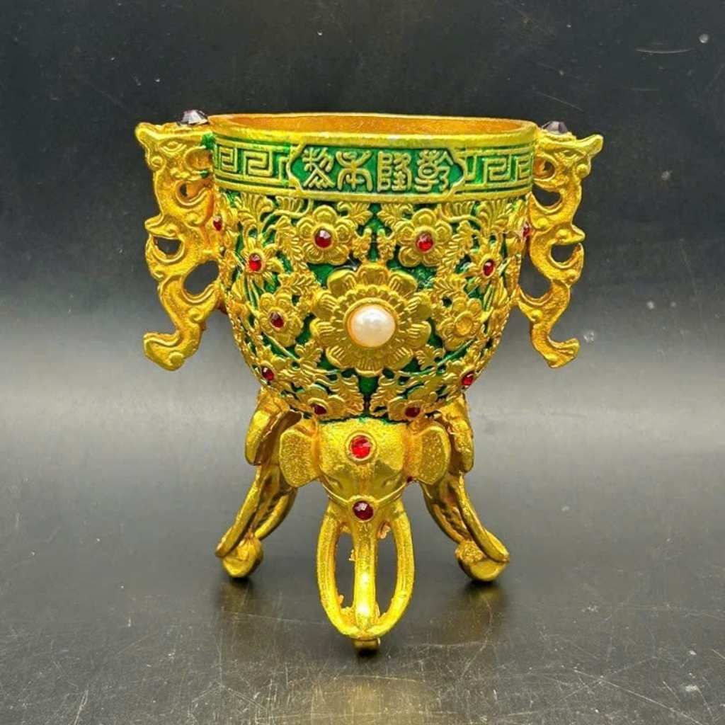  Ly Mạ Vàng Đính Đá Ruby BKMECN-9491 