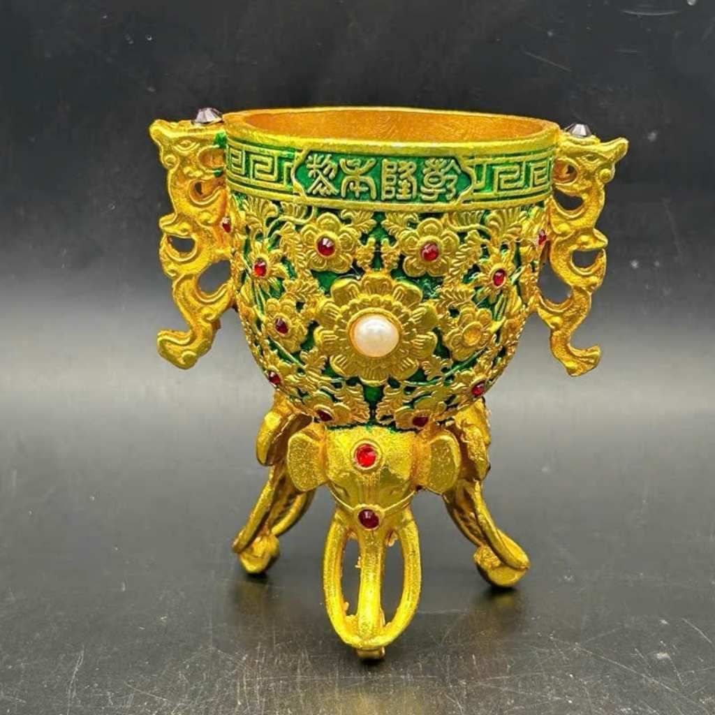  Ly Mạ Vàng Đính Đá Ruby BKMECN-9491 