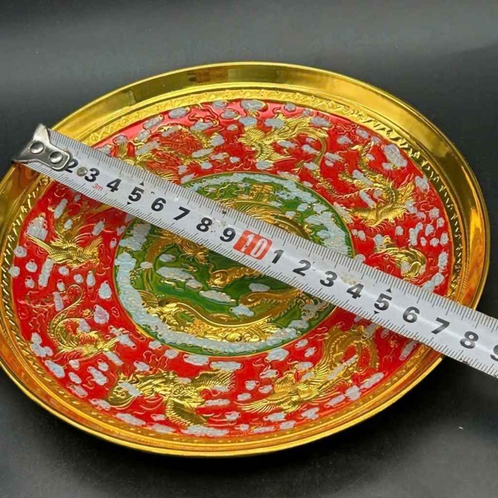  Đĩa đồng Trang Trí Rồng Phượng Mạ VàngBKMECN-9492 