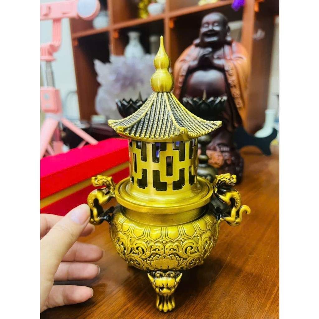  Lư Đồng Phong Thủy Mini Màu Vàng Cổ BKMECN-9494 