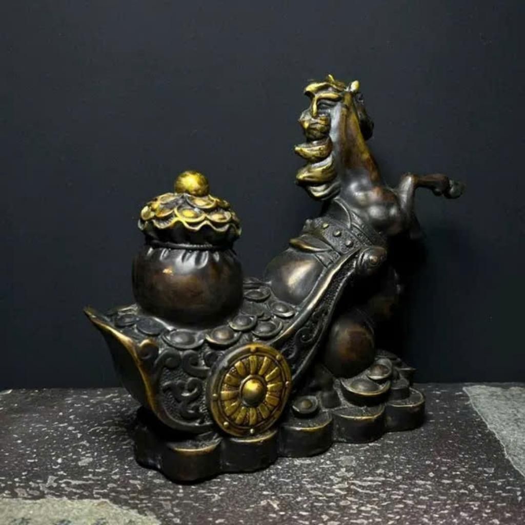  Ngựa Kéo Hồ Lô Tài Lộc Bằng Đồng BKMECN-9496 