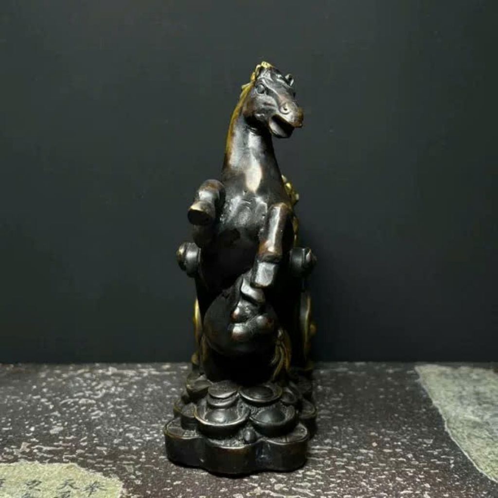  Ngựa Kéo Hồ Lô Tài Lộc Bằng Đồng BKMECN-9496 