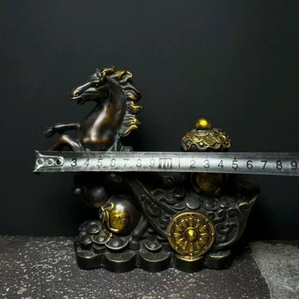  Ngựa Kéo Hồ Lô Tài Lộc Bằng Đồng BKMECN-9496 
