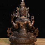  Tượng Đồng Bồ Tát Bốn Tay Phong Cách Tây Tạng BKMECN-9524 