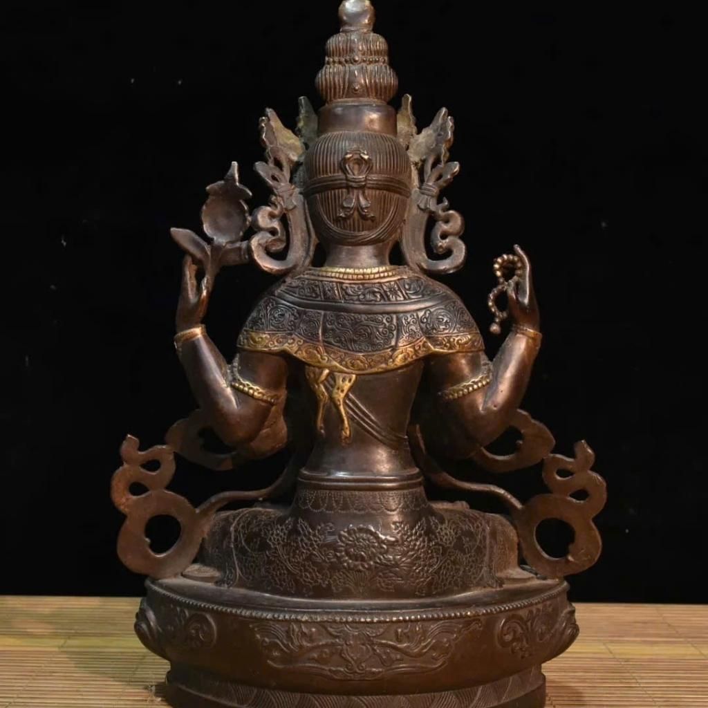  Tượng Đồng Bồ Tát Bốn Tay Phong Cách Tây Tạng BKMECN-9524 