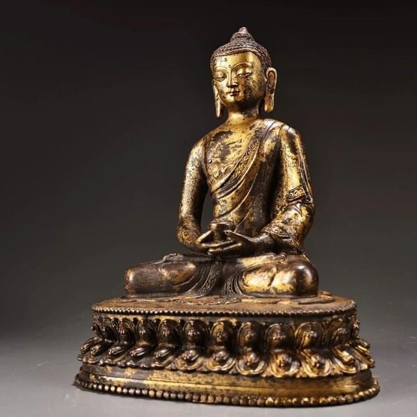  Tượng Phật A Di Đà Ngồi Thiền bằng đồng  BKMECN-9549 