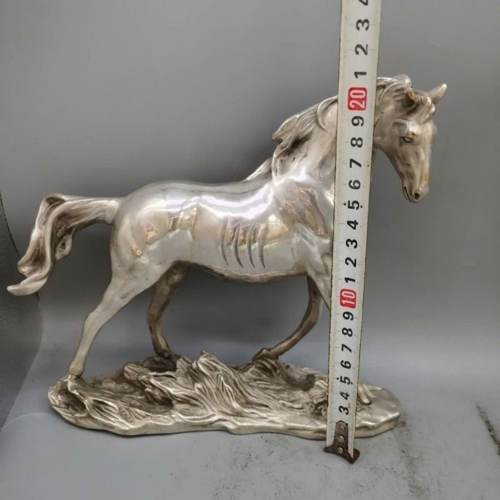  Tượng Đồng Ngựa Mạ Bạc BKMECN-9562 