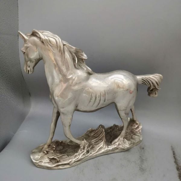  Tượng Đồng Ngựa Mạ Bạc BKMECN-9562 