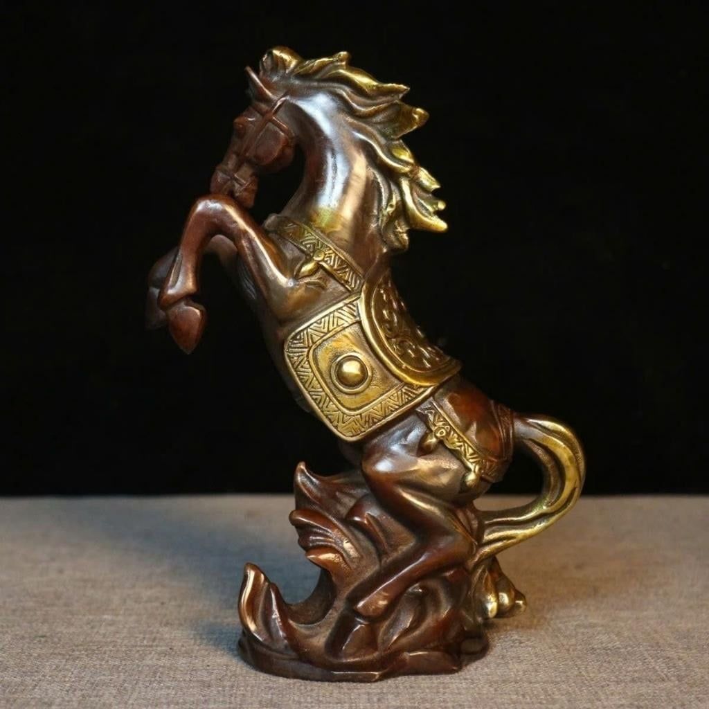  Tượng Đồng Ngựa Mạ Bạc  BKMECN-9563 