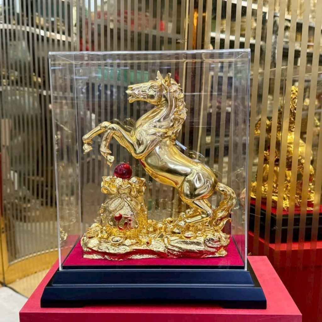  Tượng Ngựa Túi Tiền Mạ Vàng Phong Thủy BKMECN-9569 