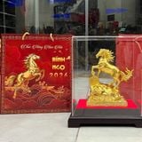  Tượng Ngựa Mạ Vàng Túi Tiền Phong Thủy BKMECN-9572 