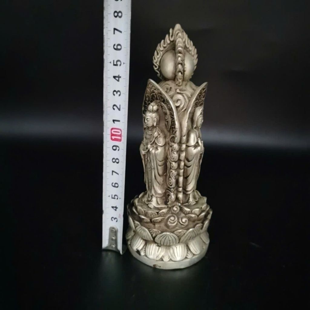  Tượng Đồng Tam Thế Phật Dát Bạc Cao Cấp BKMECN-9619 