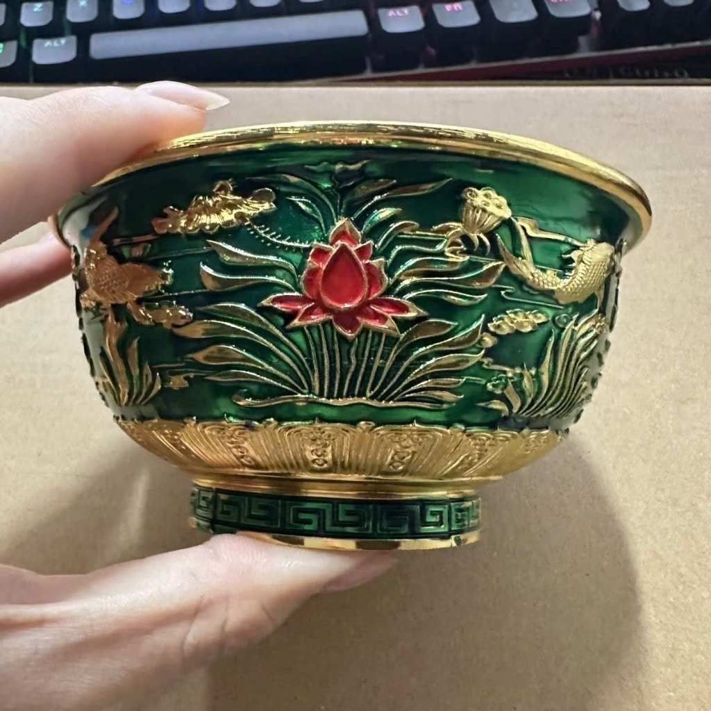  Bát Đồng Khảm Hoa Sen Cá Chép Cao Cấp BKMECN-9620 