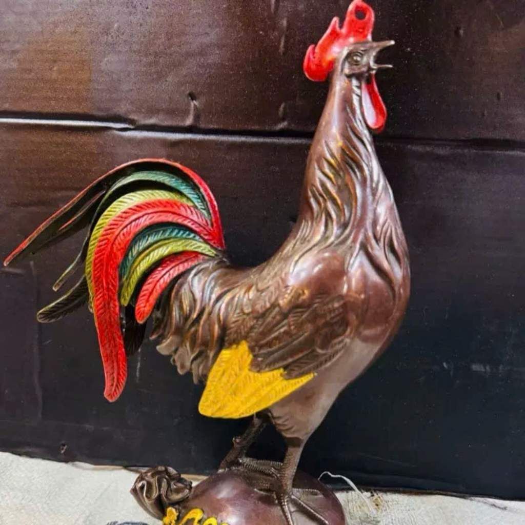  Cặp Gà Trống Đồng Mạ Vàng Tài Lộc BKMECN-9622 