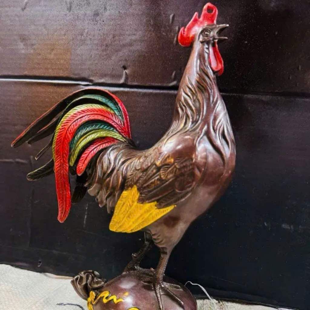  Cặp Gà Trống Đồng Mạ Vàng Tài Lộc BKMECN-9622 