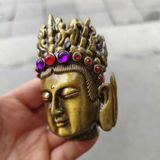  Đầu Tượng Phật Đồng Khảm Đá Quý Decor  BKMECN-9625 