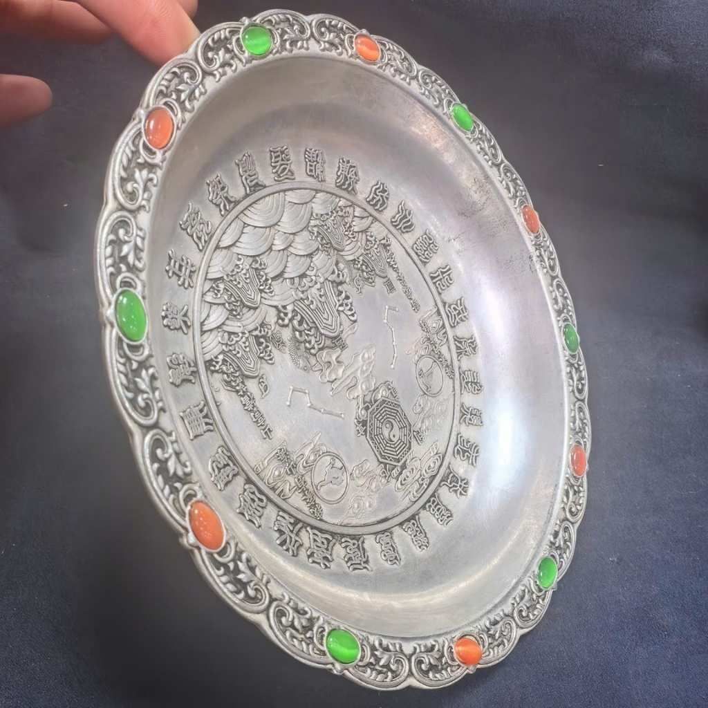  Đĩa Bạc Phong Thủy Bát Quái Sơn Hải BKMECN-9626 