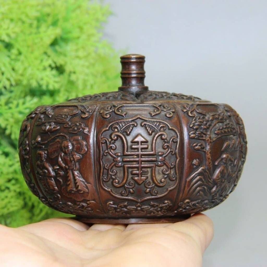  Hũ đồng đựng hạt dưa chạm bát tiên BKMECN-9633 