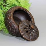  Hũ đồng đựng hạt dưa chạm bát tiên BKMECN-9633 