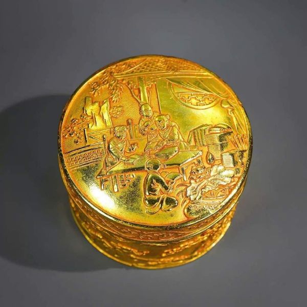  Hũ đồng mạ vàng điêu khắc thủ công BKMECN-9635 