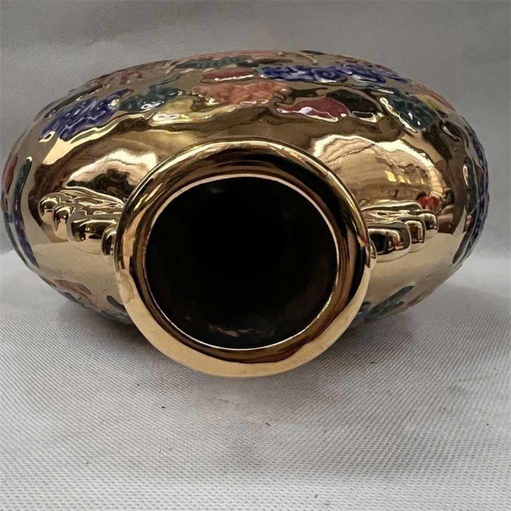  Bình Nguyệt Tráng Vàng Men Ngũ Sắc Hình Rồng BKMECN-9637 