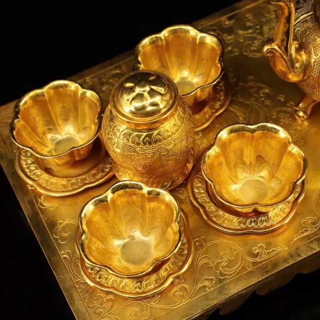  Bộ Bình Rượu Hoàng Cung Mạ Vàng Cổ Điển BKMECN-9640 