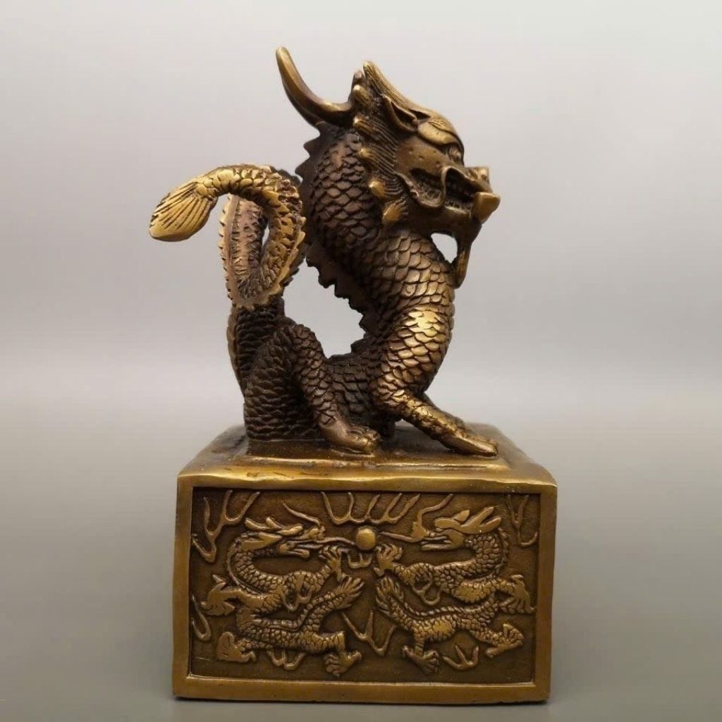  Ấn Kỳ Lân Đồng Cổ Sưu Tầm Trấn Trạch Đẹp BKMECN-9641 