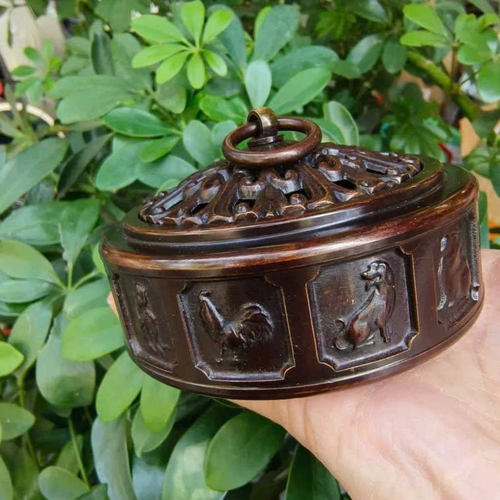  Lư Đồng Đen 12 Con Giáp Sưu Tầm Cổ Điển BKMECN-9644 