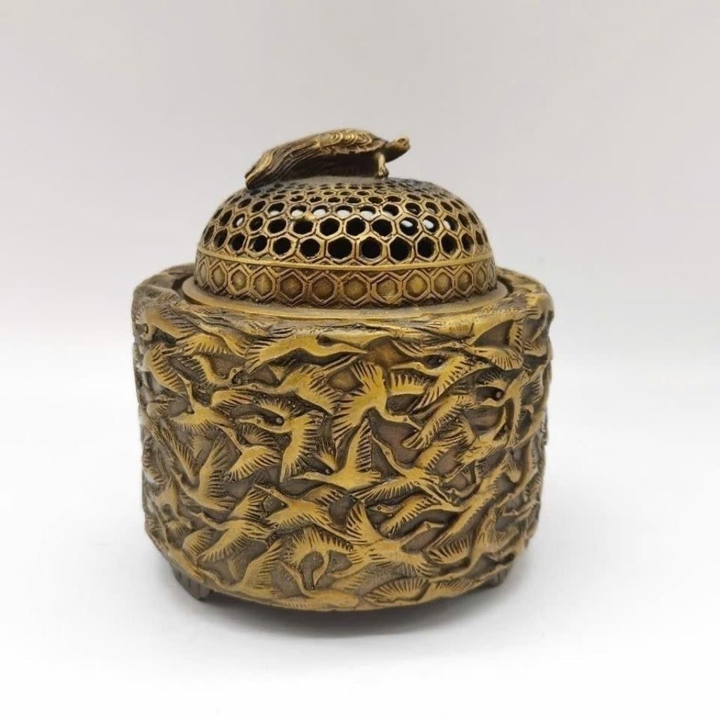  Lư Hương Đồng Bách Hạc Thiên Di Xông Trầm Cao Cấp BKMECN-9654 