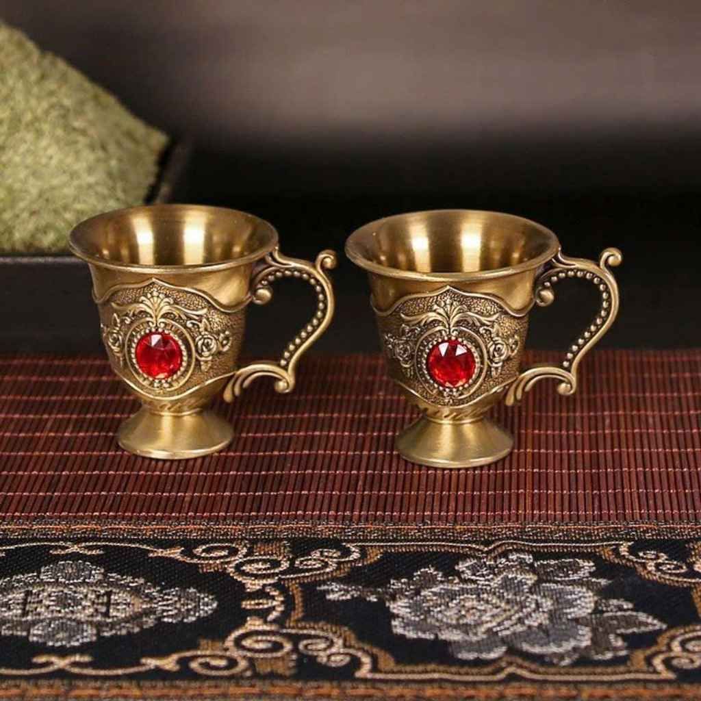  Bộ Ly Đồng Đính Đá Ruby Cao Cấp BKMECN-9666 