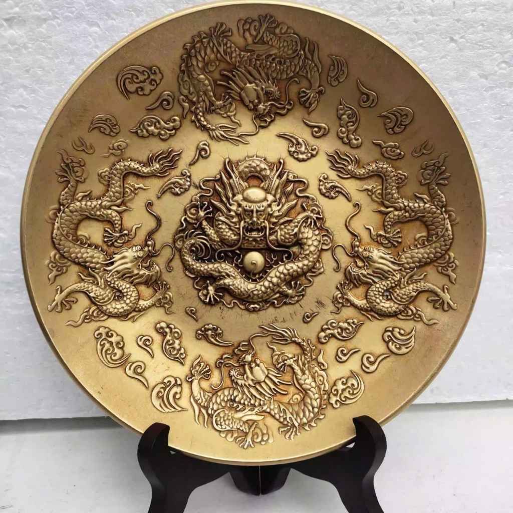  Đĩa Đồng Ngũ Long Tranh Châu Sưu Tầm CổBKMECN-9670 