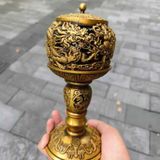  Xông Trầm Đồng Chân Cao Đúc Rồng Sưu Tầm BKMECN-9675 