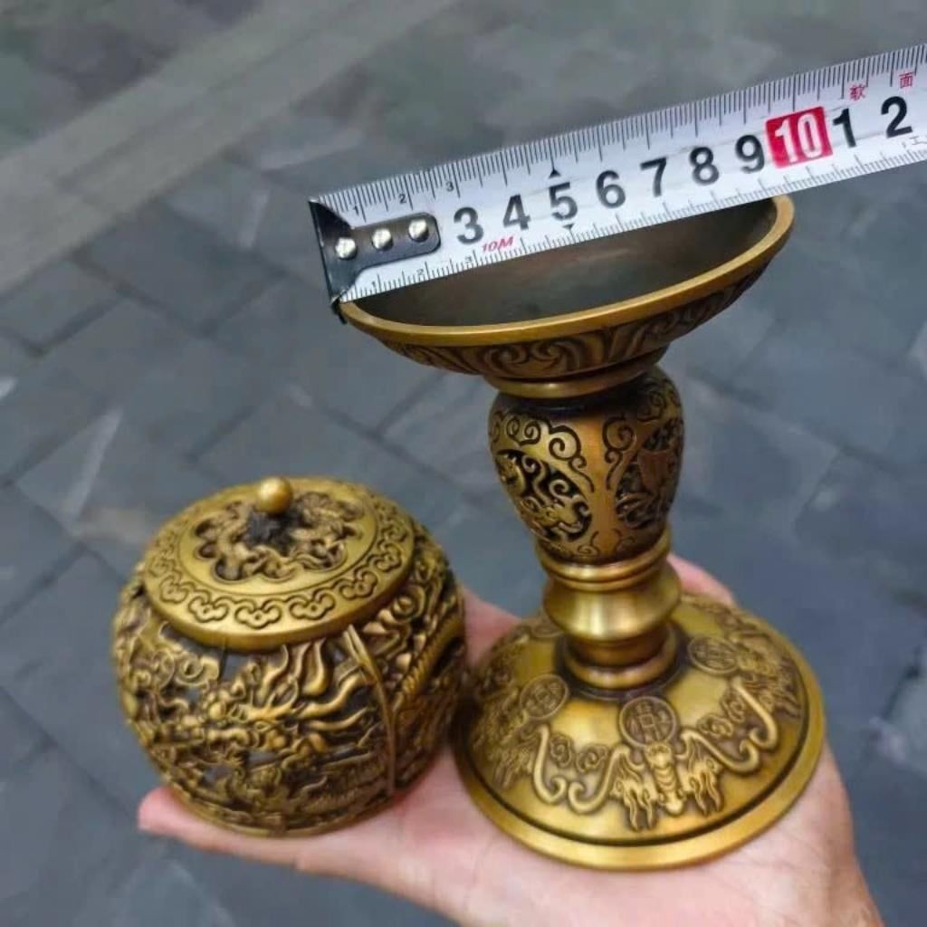  Xông Trầm Đồng Chân Cao Đúc Rồng Sưu Tầm BKMECN-9675 