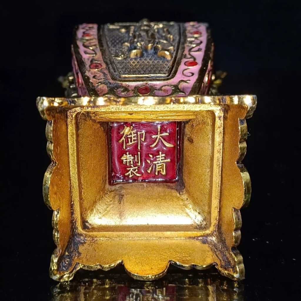  Cặp Bình Đồng Cổ Khảm Men Hồng Phù Điêu Võ Tướng BKMECN-9680 