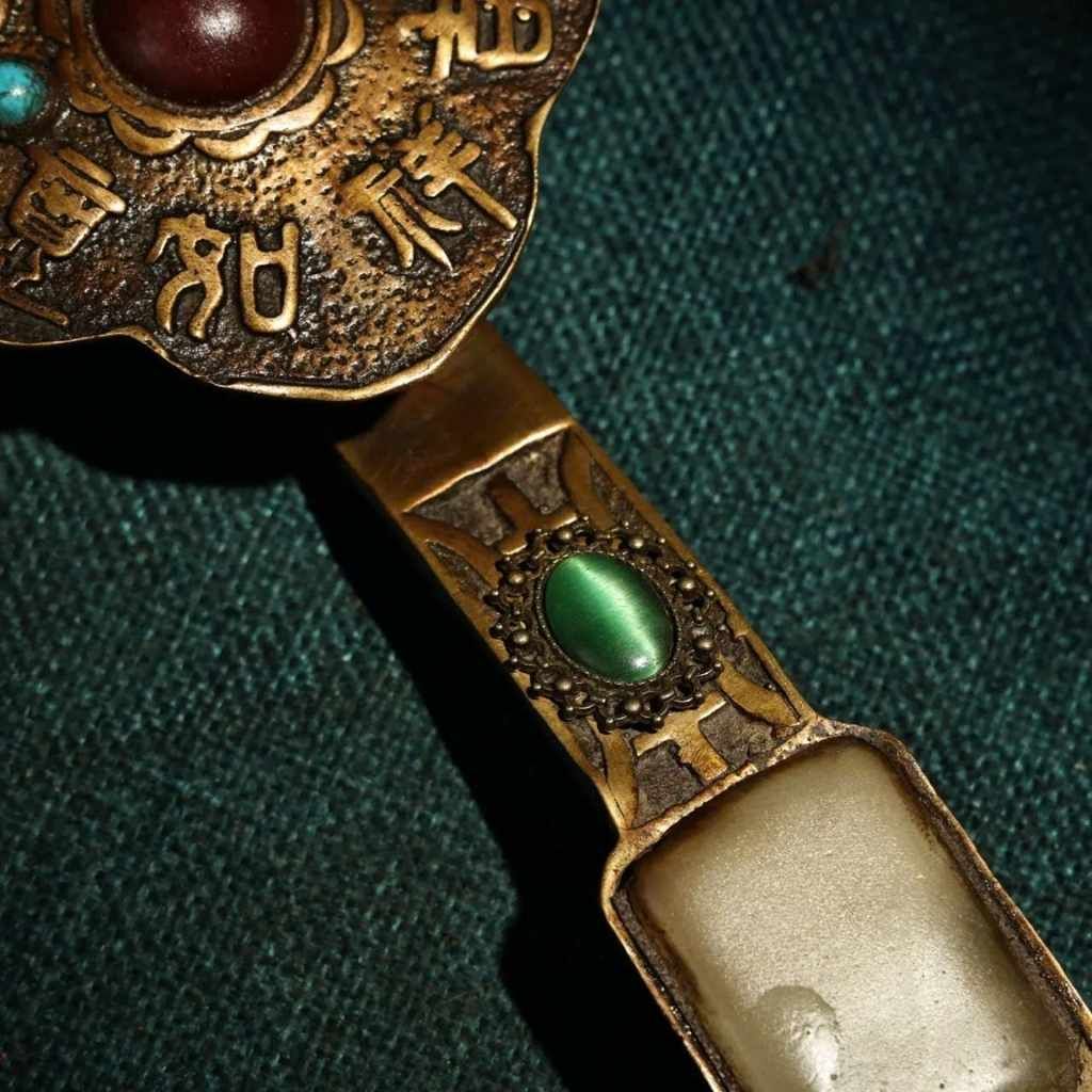  Gậy Như Ý Đồng Khảm Ngọc Cổ Sưu Tầm Đẳng Cấp BKMECN-9682 