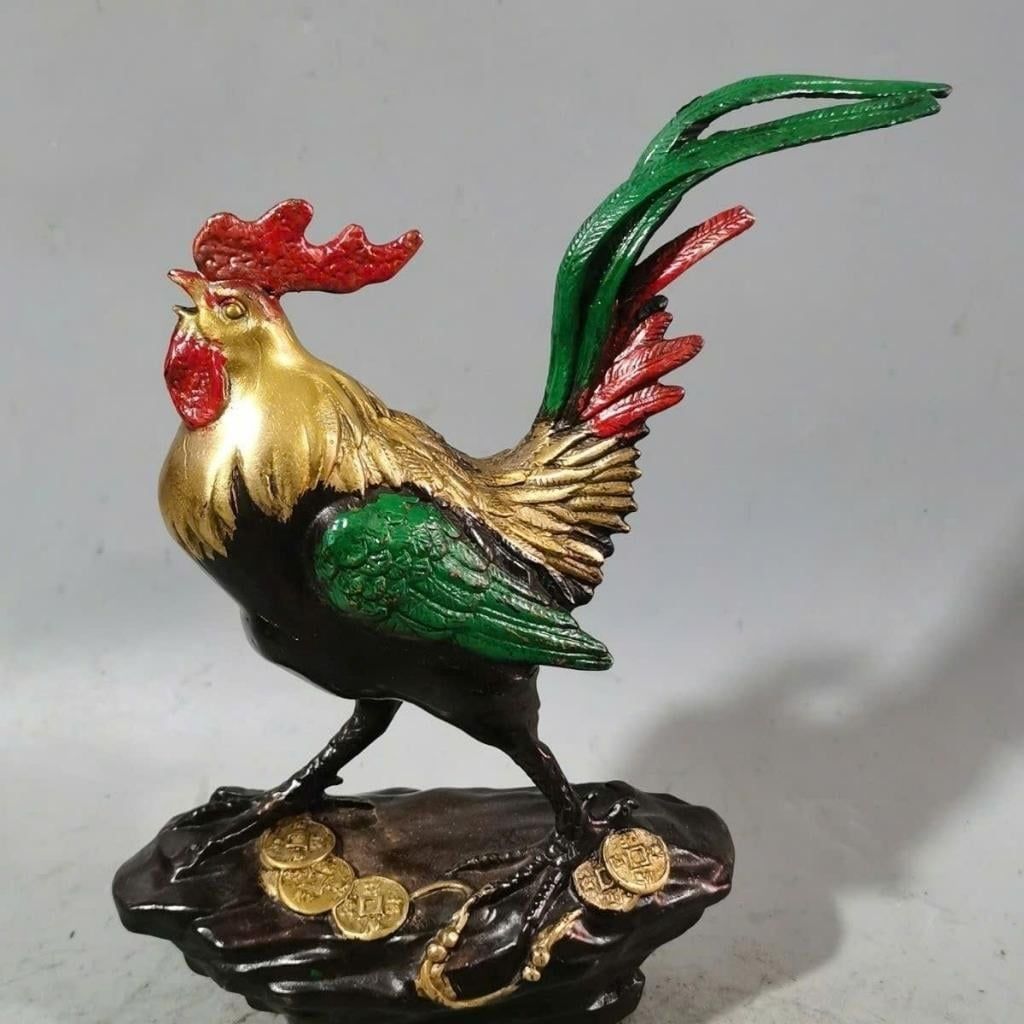  Tượng Gà Đồng Kim Kê Đại Cát Sưu Tầm Đẹp BKMECN-9688 