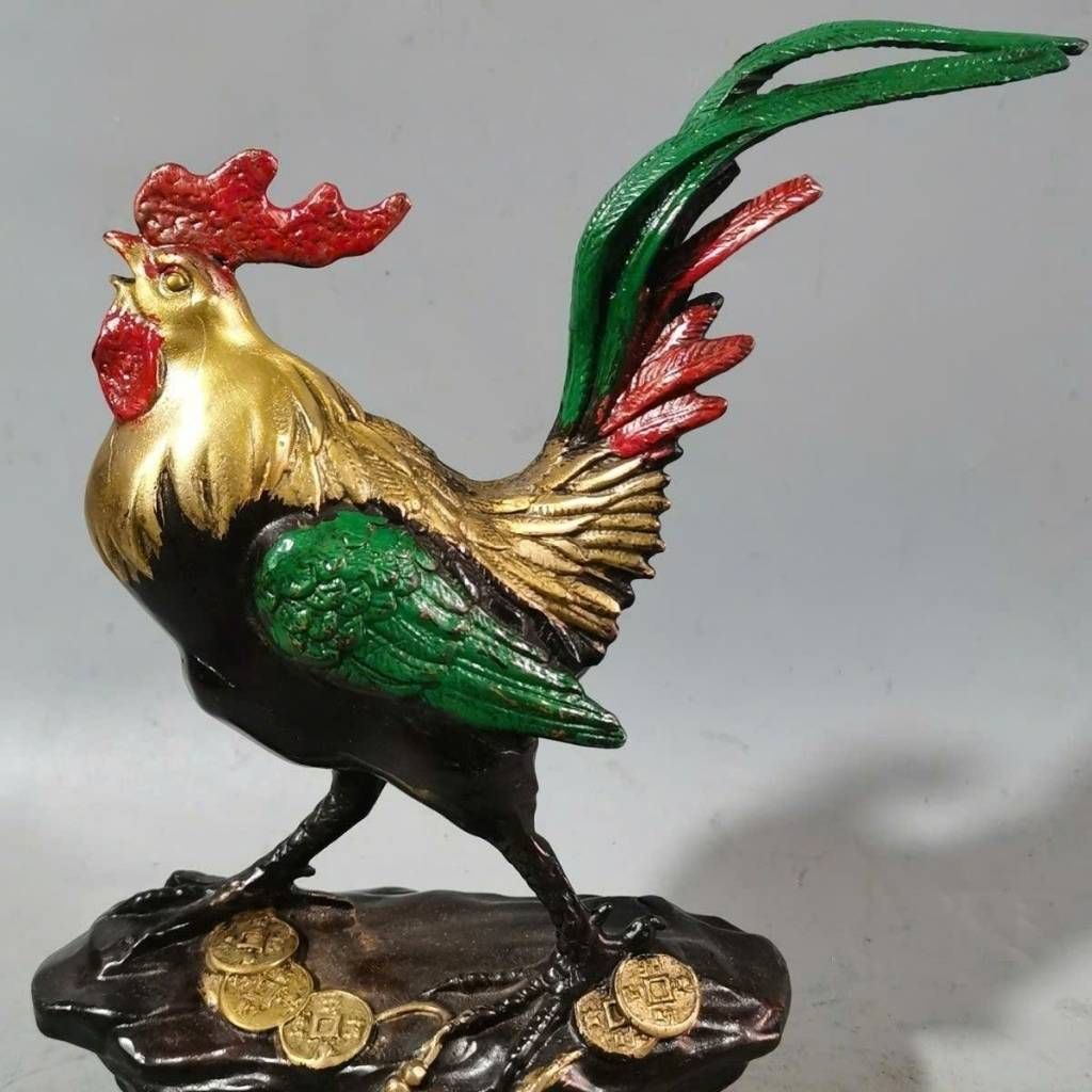  Tượng Gà Đồng Kim Kê Đại Cát Sưu Tầm Đẹp BKMECN-9688 
