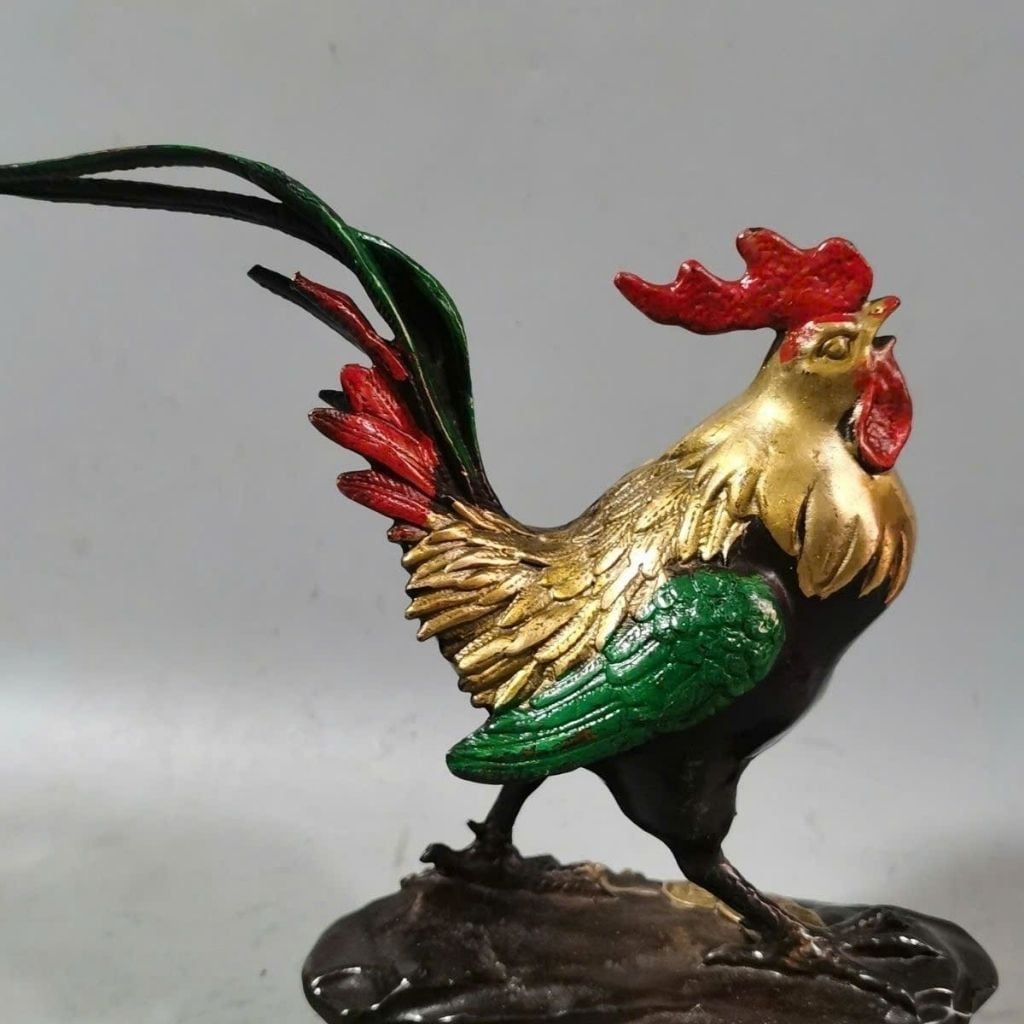  Tượng Gà Đồng Kim Kê Đại Cát Sưu Tầm Đẹp BKMECN-9688 