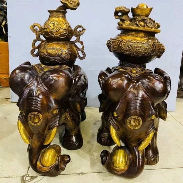 Cặp Voi Đồng Chiêu Tài Lộc Trường Thọ BKMECN-9704 