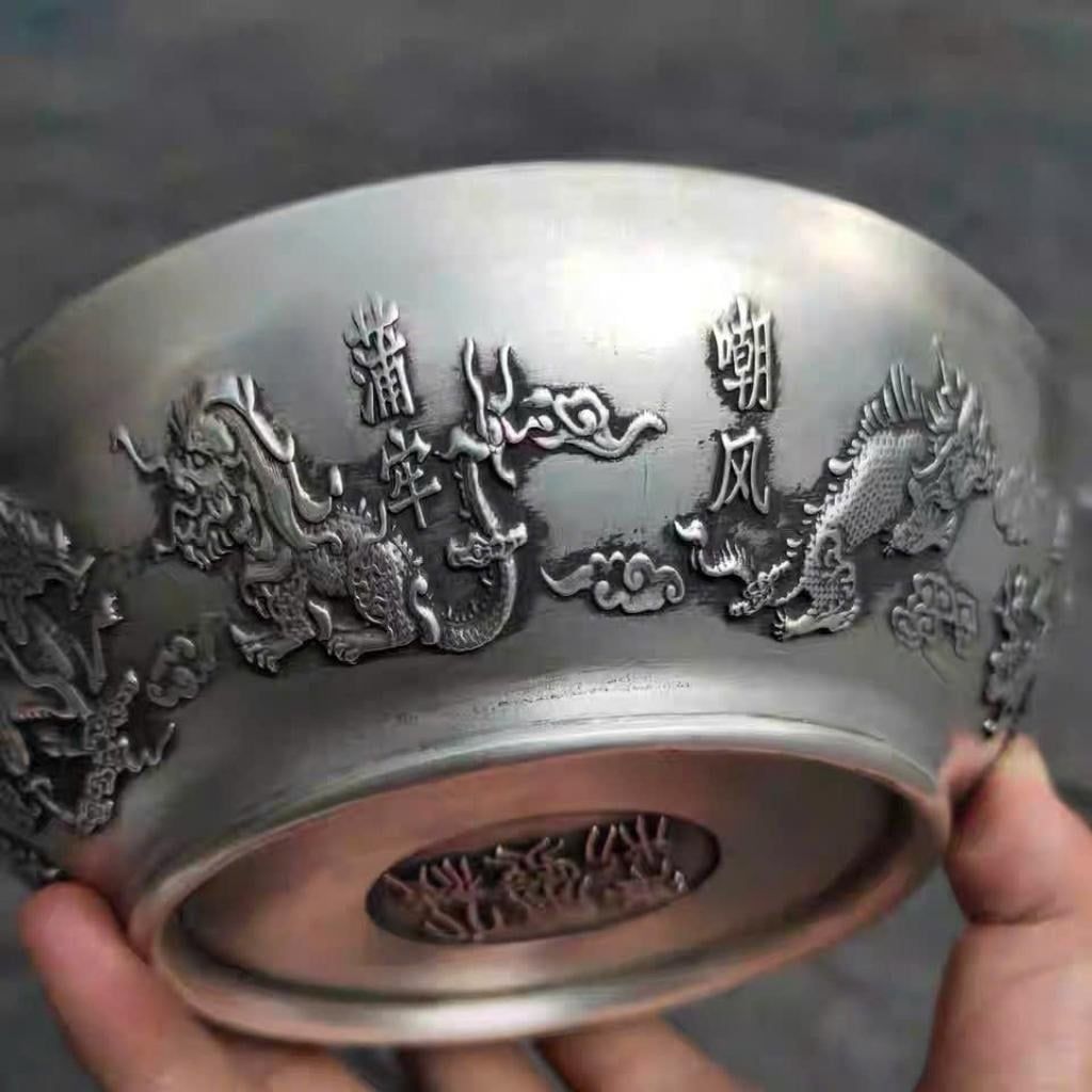  Bát Bạc Sưu Tầm Chạm Nổi Cửu Long Đẳng Cấp BKMECN-9707 