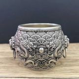  Hũ Bạc Sưu Tầm Song Long Chầu Nguyệt BKMECN-9708 