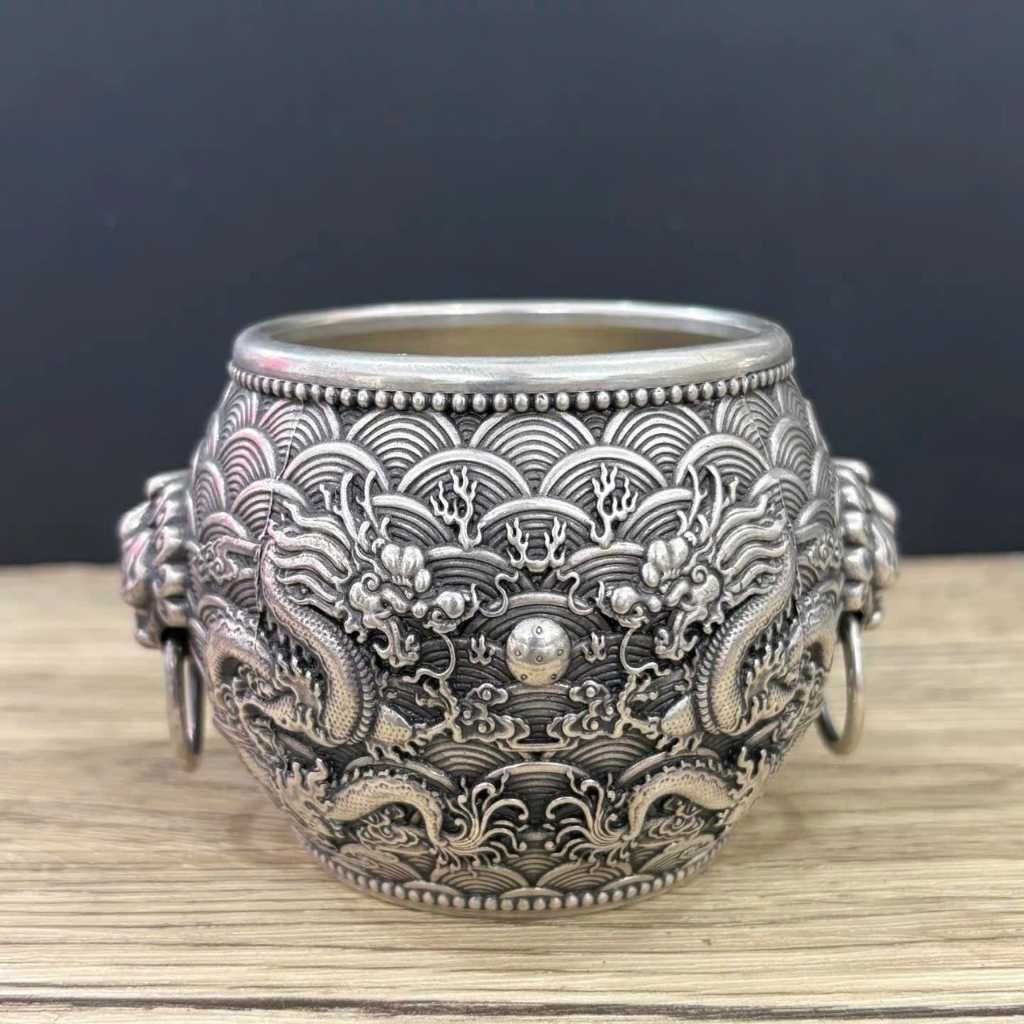  Hũ Bạc Sưu Tầm Song Long Chầu Nguyệt BKMECN-9708 